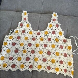 Crochet flower power top